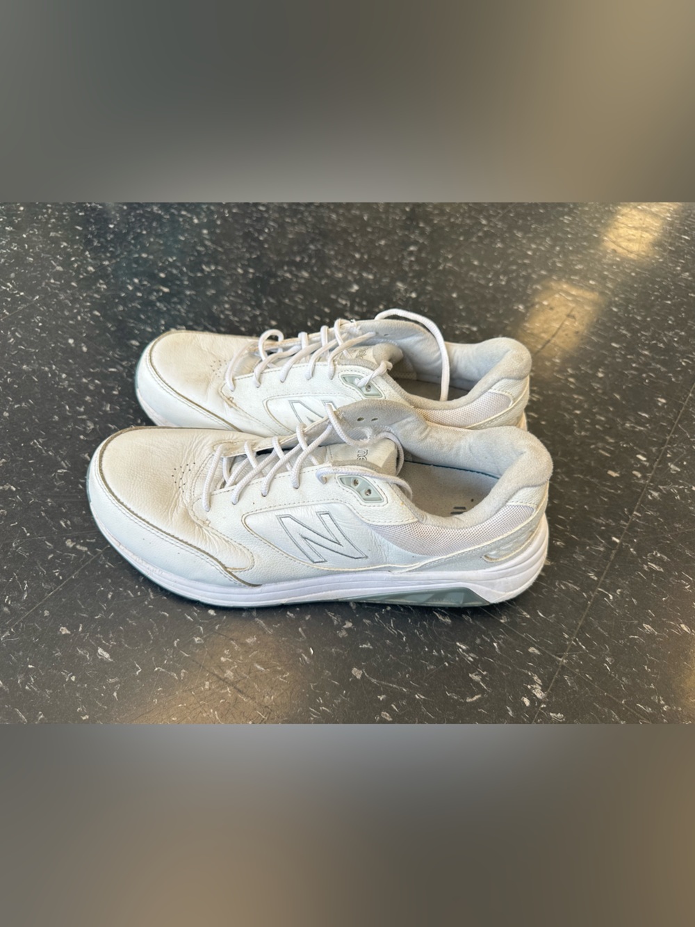 New Balance Men”s White Athletic Lace-Up Sneakers